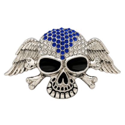Rhinestone Skull Bones Bones Iced Punk Belt Buckle
