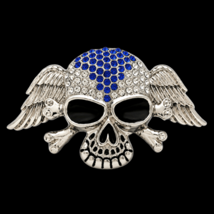 Rhinestone Skull Bones Bones Iced Punk Belt Buckle
