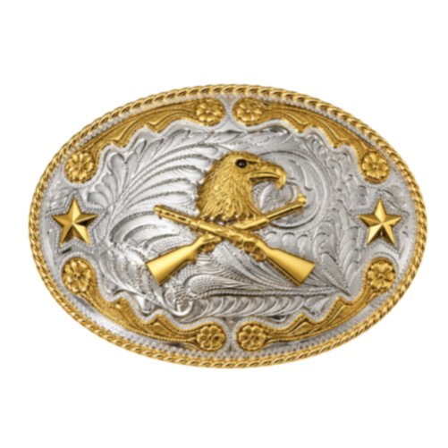 Eagle Rifle Big Western Rancher Cowboy Belt Buckle
