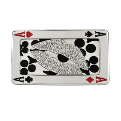 Belt Buckle Gamble Poker 4 Four Aces Rhinestone Lips