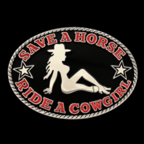 Boucle de ceinture Western Save Horse Ride Cowgirl Rodeo