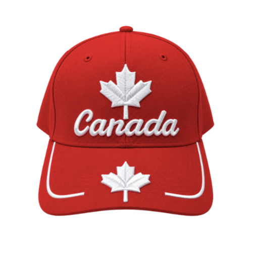 Casquette de baseball bleu marine, chapeau avec drapeau de feuille d'érable rouge du Canada