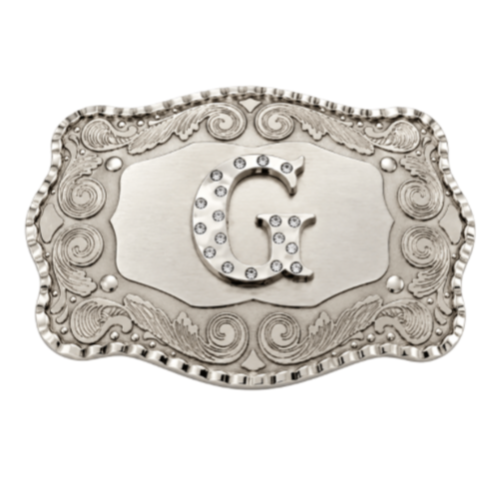 Letter G Western Belt Buckle – Big Name Initial Monogram Buckles