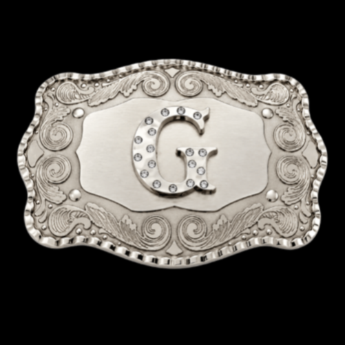 Letter G Western Belt Buckle – Big Name Initial Monogram Buckles