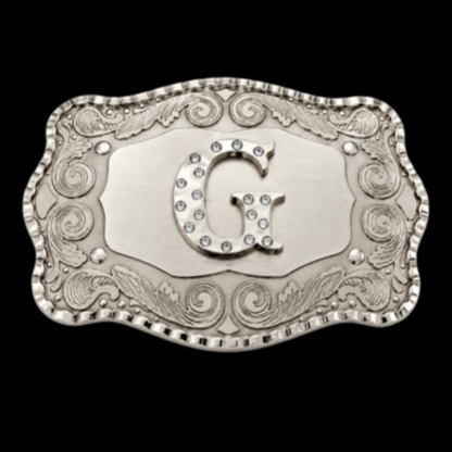 Letter G Western Belt Buckle – Big Name Initial Monogram Buckles
