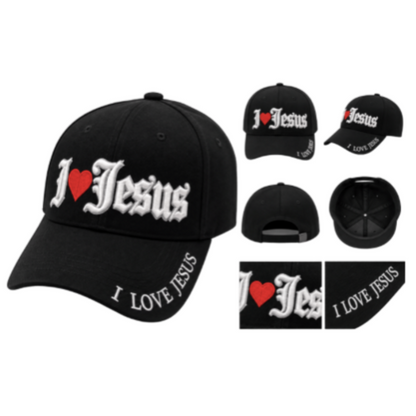 I Love Jesus Embroidered Baseball Cap | Christian Religious Sports Hat