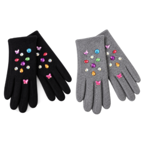 Women's Touchscreen Winter Fashion Rhinestones Gloves