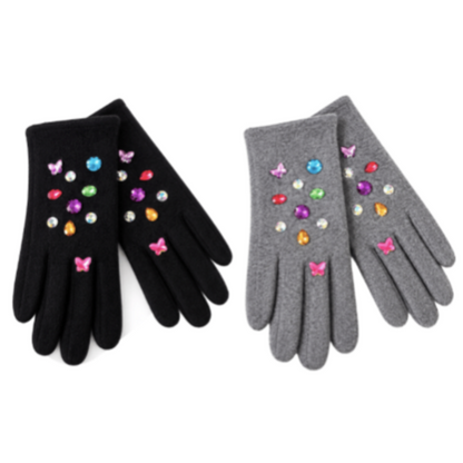 Women's Touchscreen Winter Fashion Rhinestones Gloves