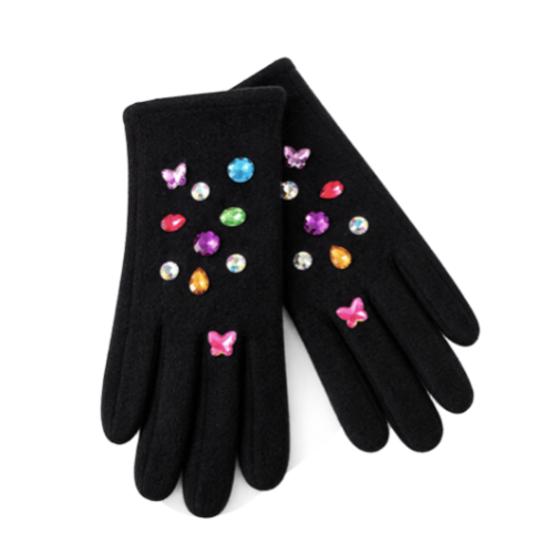 Women's Touchscreen Winter Fashion Rhinestones Gloves
