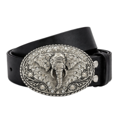Elephant Rhinestone Lucky Animal Belt Buckle