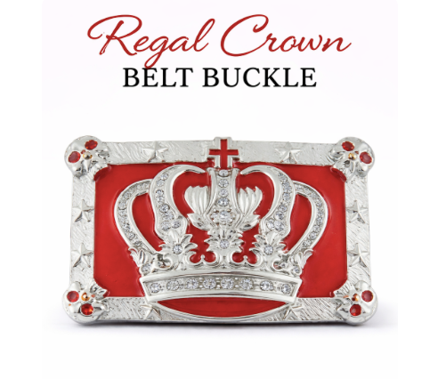 Royal Crown Skull King Queen Royalty Belt Buckle