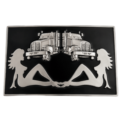 Trucker Truck Driver Elegant Mud Flap Girls Belt Buckle