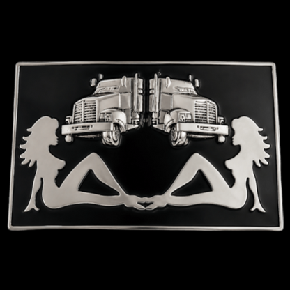Trucker Truck Driver Elegant Mud Flap Girls Belt Buckle
