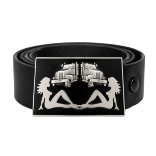Trucker Truck Driver Elegant Mud Flap Girls Belt Buckle