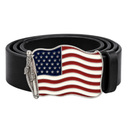 Old Glory Stars Stripes USA American Flag Belt Buckle