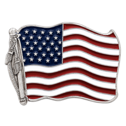 Old Glory Stars Stripes USA American Flag Belt Buckle