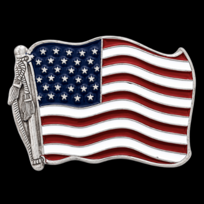 Old Glory Stars Stripes USA American Flag Belt Buckle