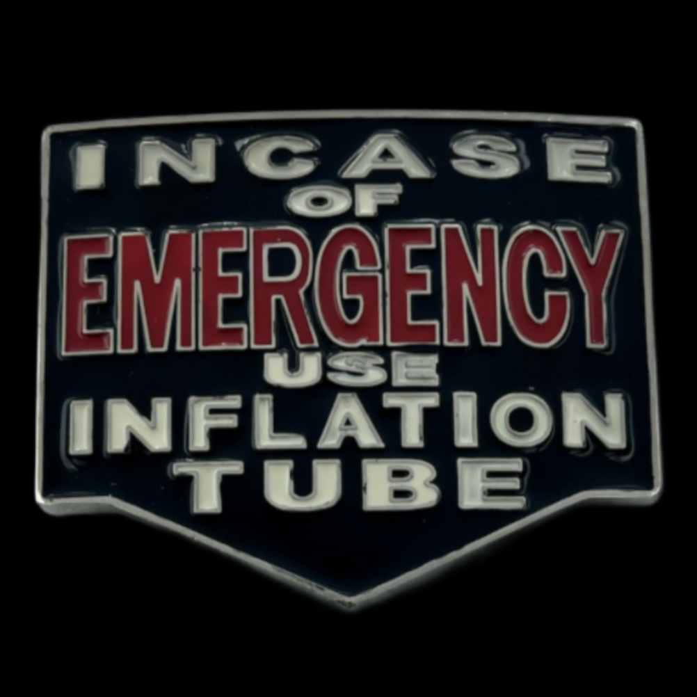 Emergency Case Use Inflation Tube Funny Belt Buckle