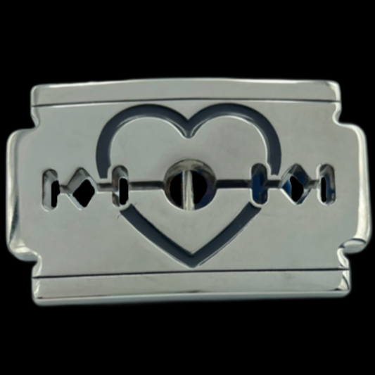 Barber Razor Blade Heart Barbershop Belt Buckle