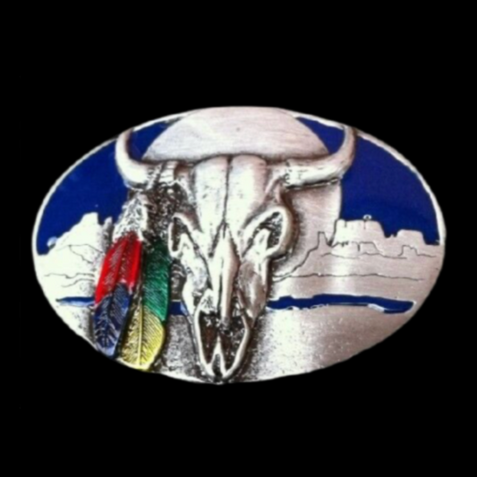 Western Texas Longhorn Cowboy Rodeo Belt Buckle Boucle de Ceinture