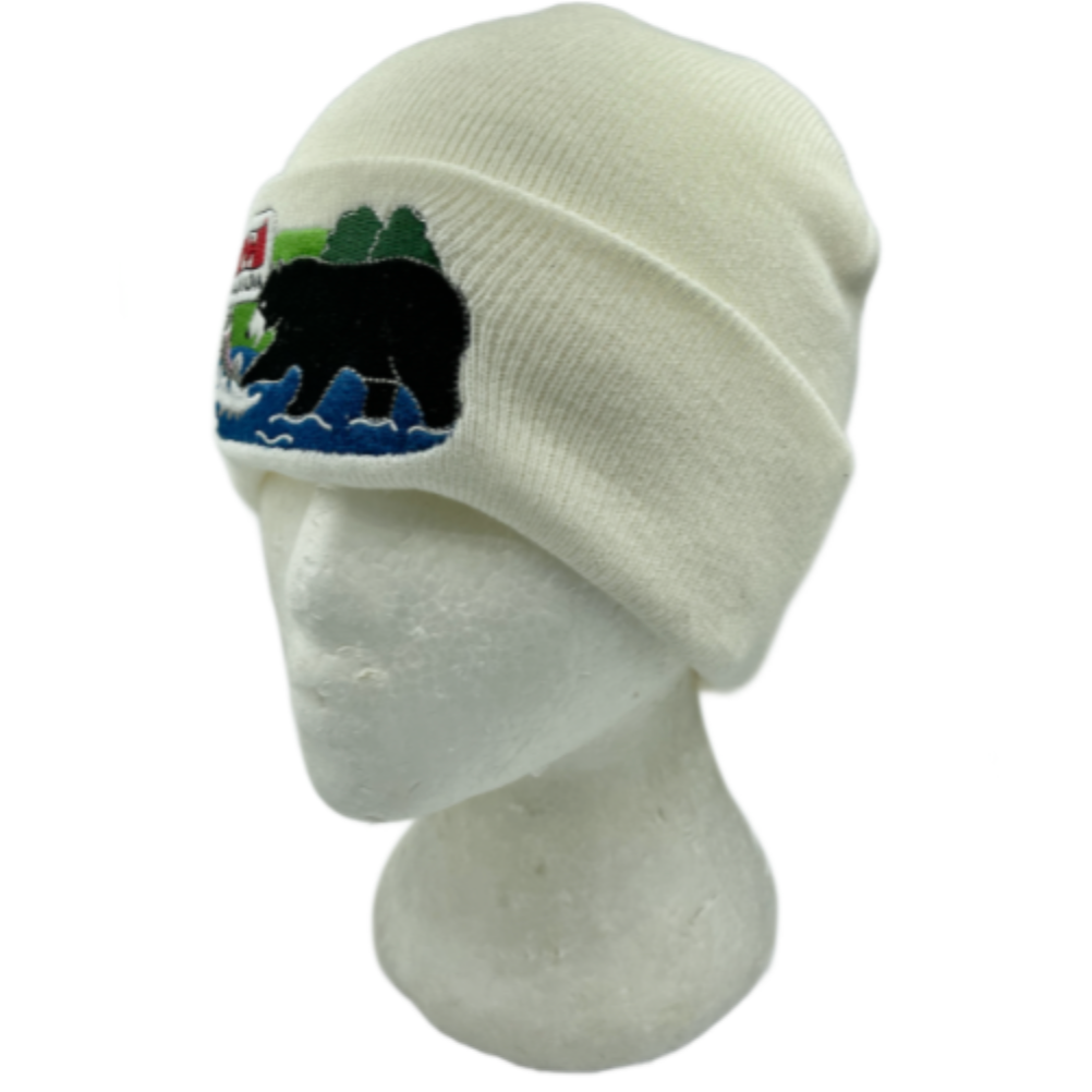 BLANCO CANADÁ BANDERA CANADIENSE HOJA DE ARCE OSO MARRÓN ESQUÍ SOMBRERO UNISEX GORRA