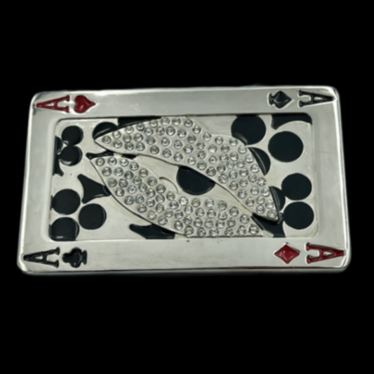 Belt Buckle Gamble Poker 4 Four Aces Rhinestone Lips