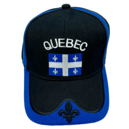 Drapeau du Québec Canada Fleur De Lys Chapeau Casquette Baseball Noir Chapeau Casquette
