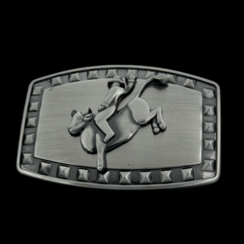 Hebilla de cinturón occidental tachonada Rodeo Cowboy Bull Rider