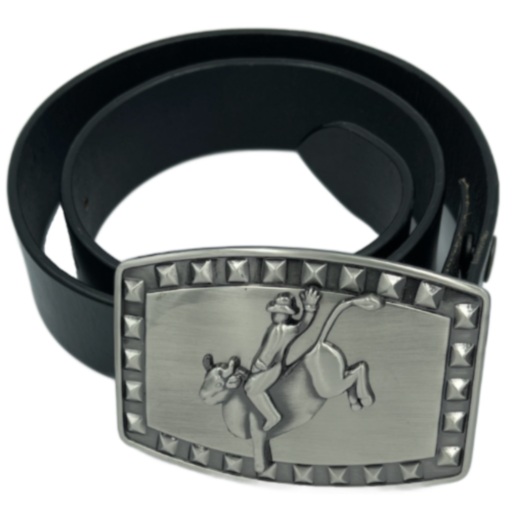 Rodeo Cowboy Bull Rider Studded Western Belt Buckle – Cool Buckles Shop ...