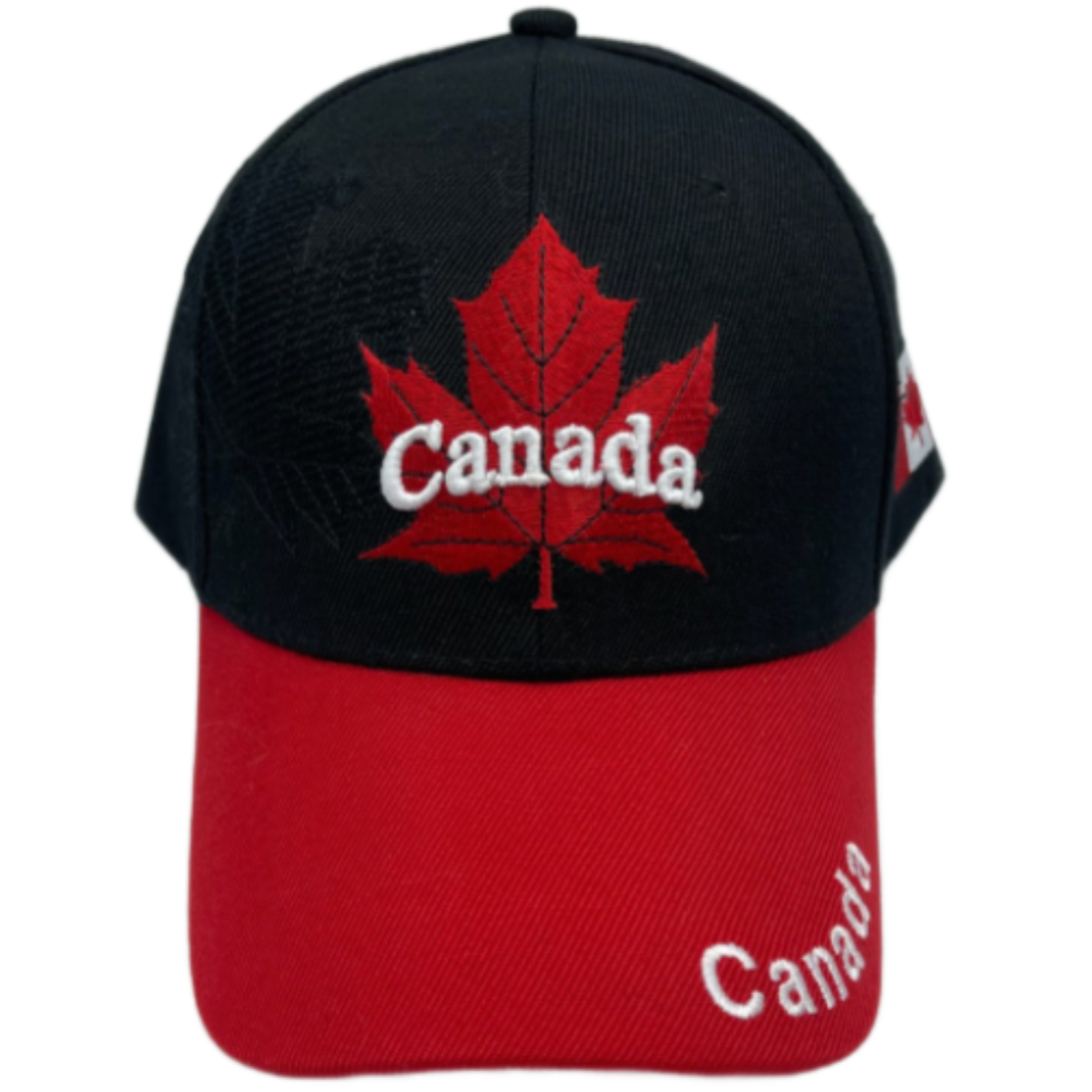 Black Canada Canadian Maple Leaf Embroidered Baseball Cap Hats