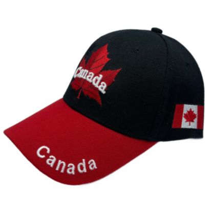 Black Canada Canadian Maple Leaf Embroidered Baseball Cap Hats