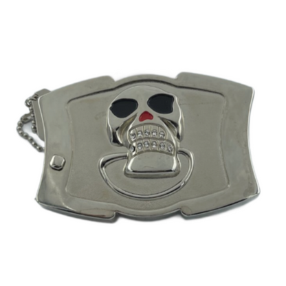 Skull Head Crossbones Utility Blade Pocket Knife Belt Buckle