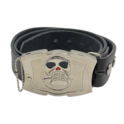 Skull Head Crossbones Utility Blade Pocket Knife Belt Buckle
