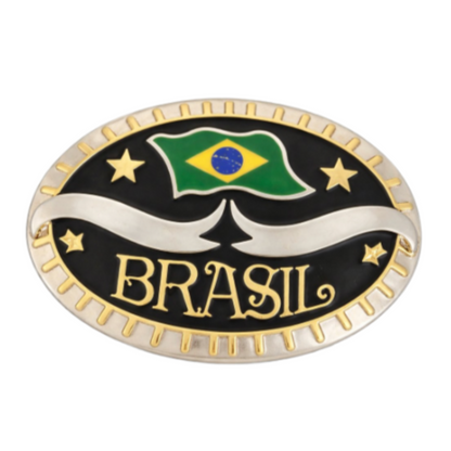 Boucle de ceinture avec drapeau occidental du Brésil, Brésil, Brésil, Rio