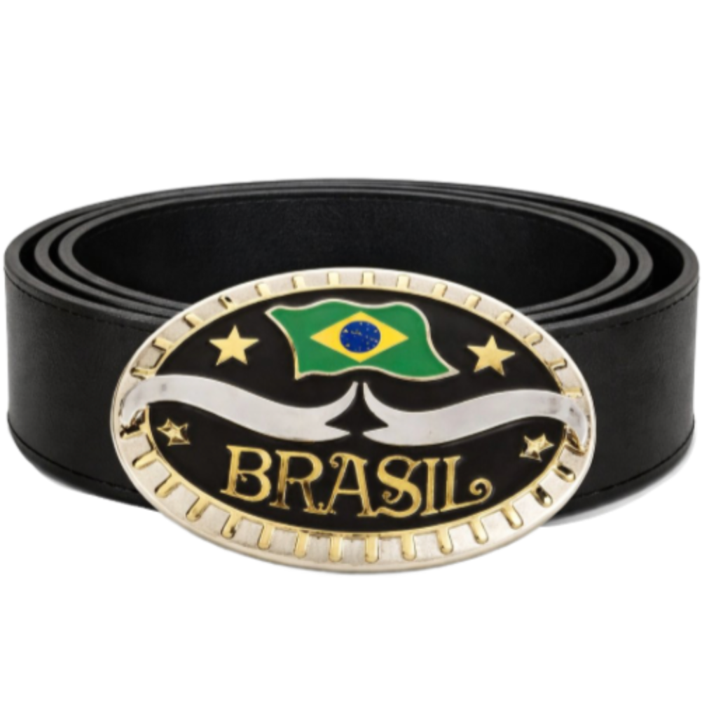 Boucle de ceinture avec drapeau occidental du Brésil, Brésil, Brésil, Rio