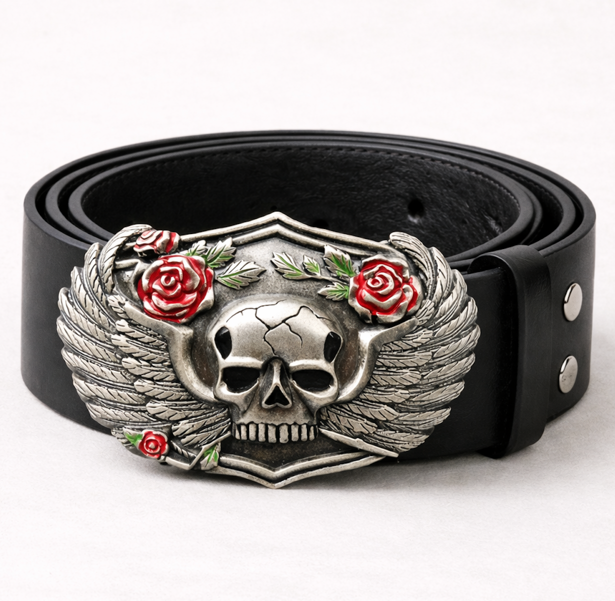 Boucle De Ceinture Crâne Moto Motard Culture Ailes Roses