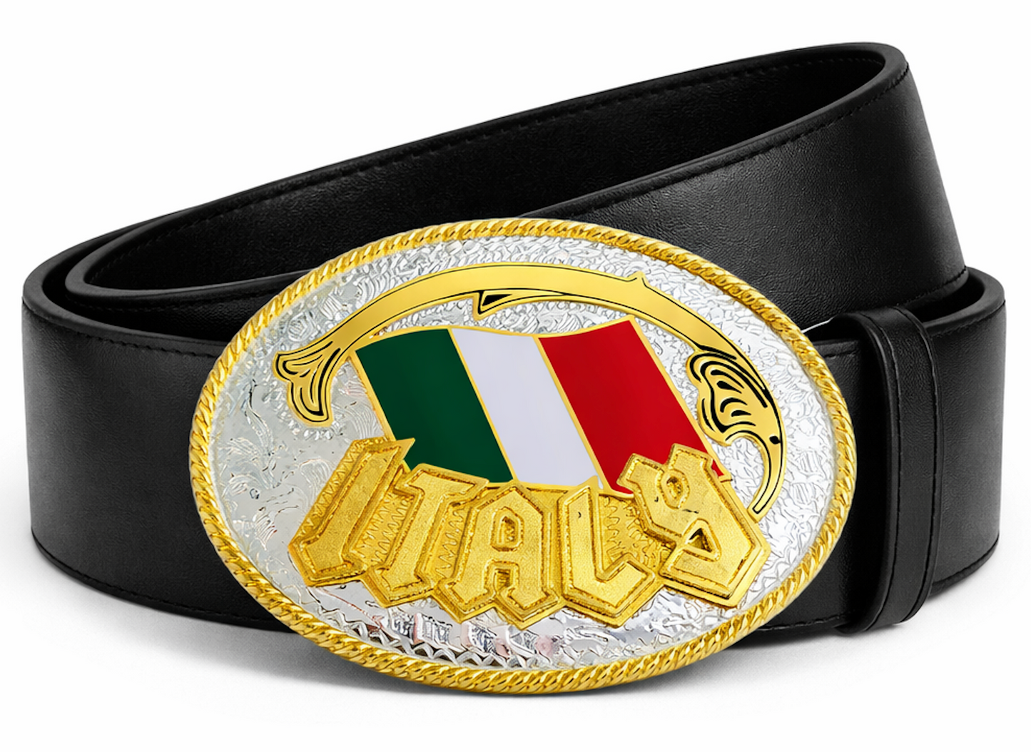 Western Belt Buckle Italian National Flag Italy Italia Tricolore Bandiera