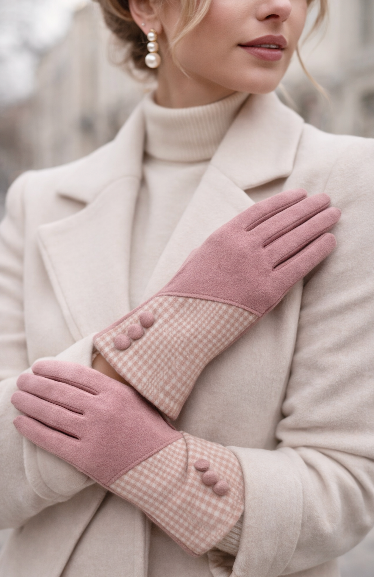 Stylish Boutique Ladies Pink Classy Winter Gloves