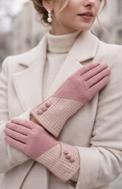 Stylish Boutique Ladies Pink Classy Winter Gloves