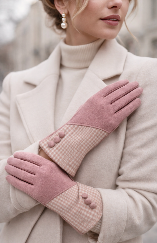 Stylish Boutique Ladies Pink Classy Winter Gloves
