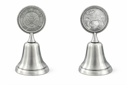 Hotel Desk Counter Bell U.S Coat Arms Insignia Eagle Moose Coin Handle
