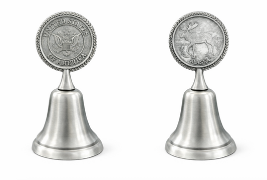Hotel Desk Counter Bell U.S Coat Arms Insignia Eagle Moose Coin Handle