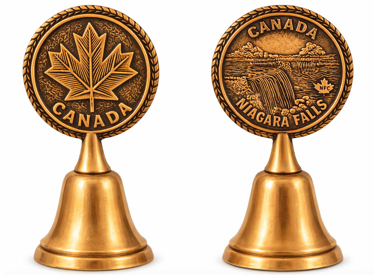 Niagara Falls Canada Ontario Maple Leaf Souvenir Counter Dinner Bell