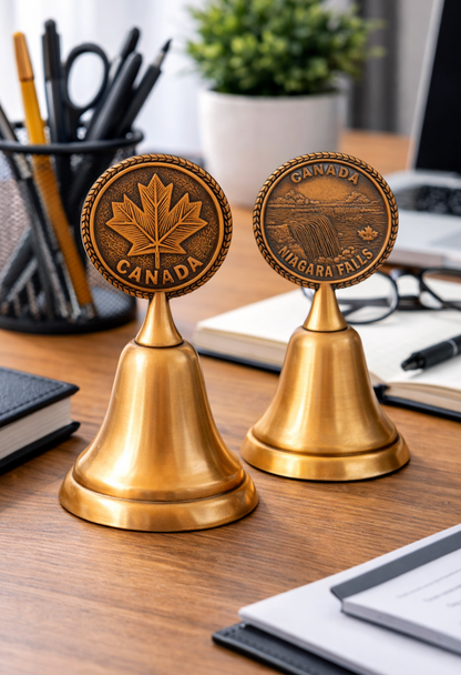 Niagara Falls Canada Ontario Maple Leaf Souvenir Counter Dinner Bell