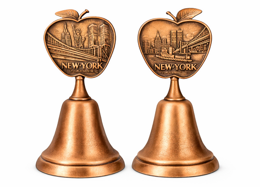 Big Apple Counter Bell New York City NY Brooklyn Bridge Statue Liberty Souvenir