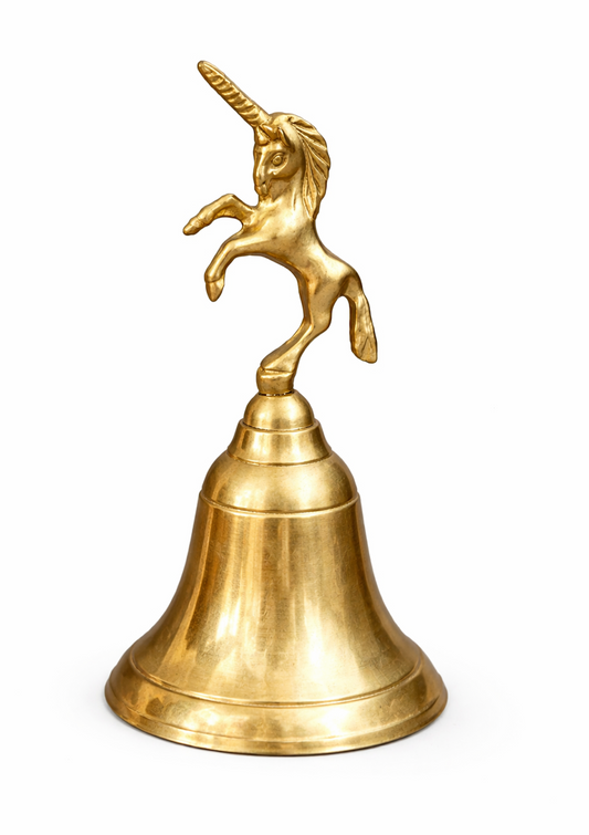 Unicorn Horse Solid Brass Bell Vintage Hotel Dinner Counter Top Souvenir