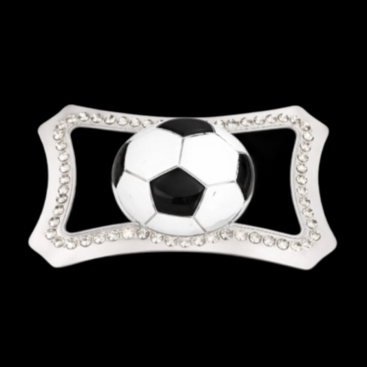 Soccer Ball Game Sport Rhinestone Buckle