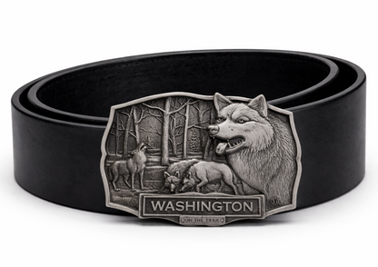 Belt Buckle Washington Wolf Tail Wild Wildlife Nature Vintage