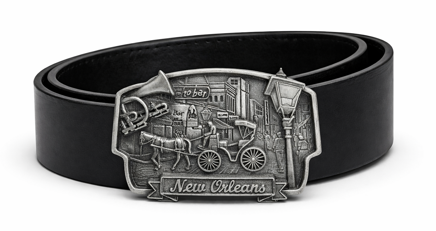 New Orleans Mardi Gras Louisiana Jazz Bar Show Festival Belt Buckle