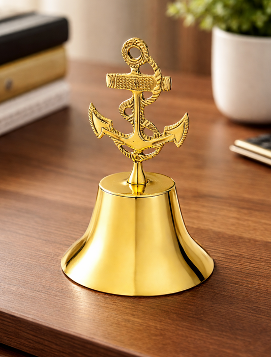 Solid Brass Ship Anchor Bell Hotel Restaurant Dinner Souvenir Gift